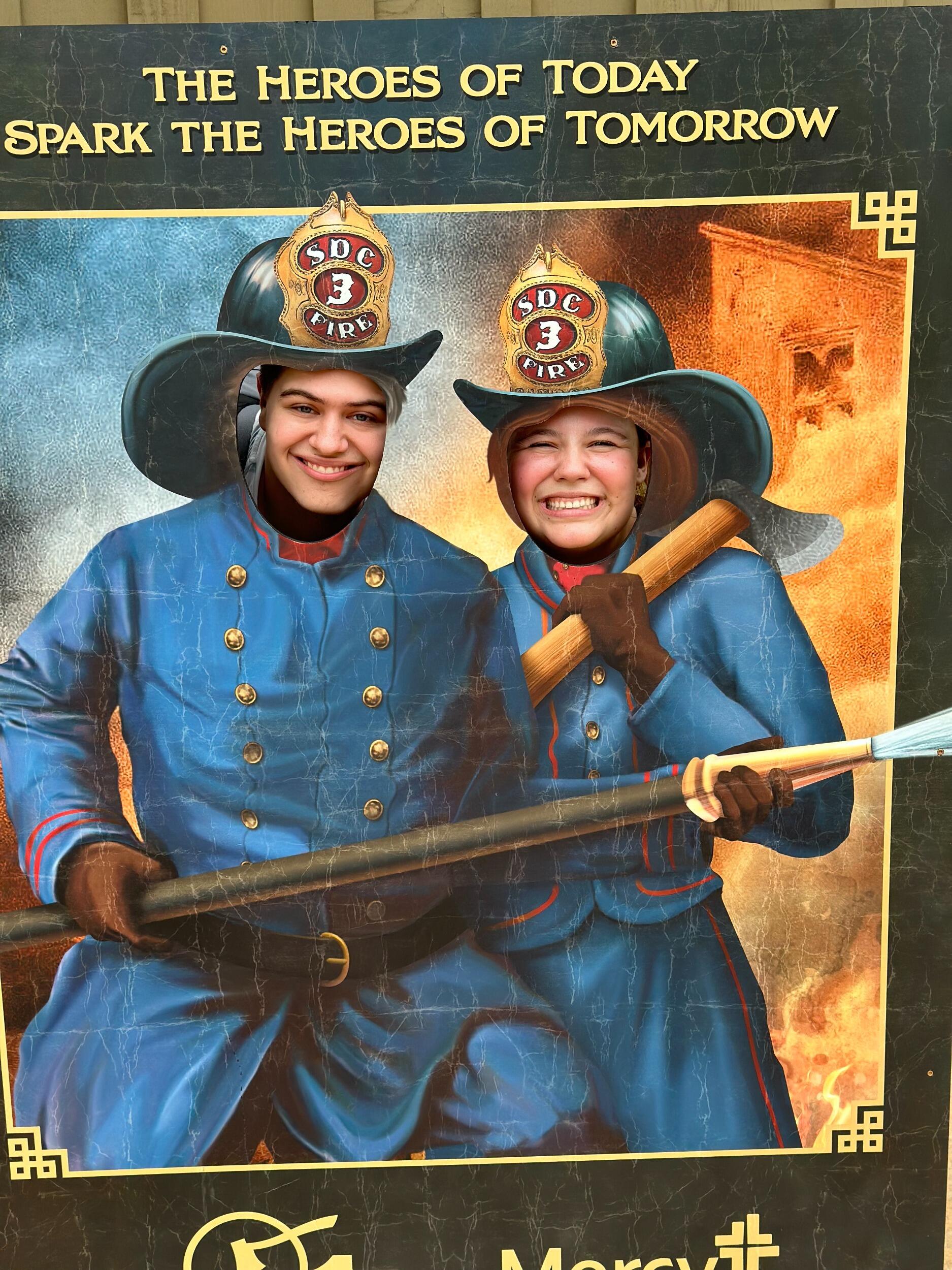 Being silly at the Silver Dollar City photo op!