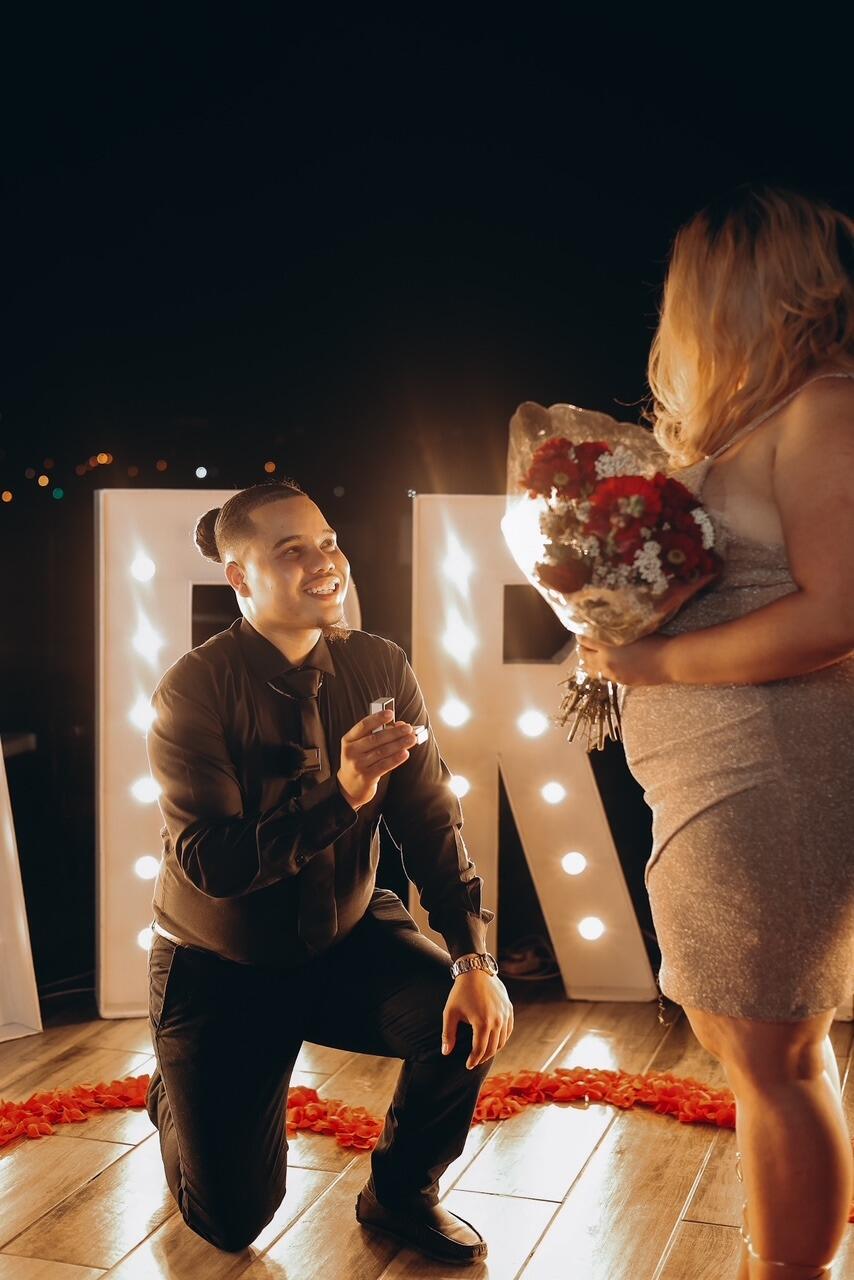The day he proposed, and we got engaged. A magical night for both the bride and groom. May we forever go out of our way to make each other feel special.