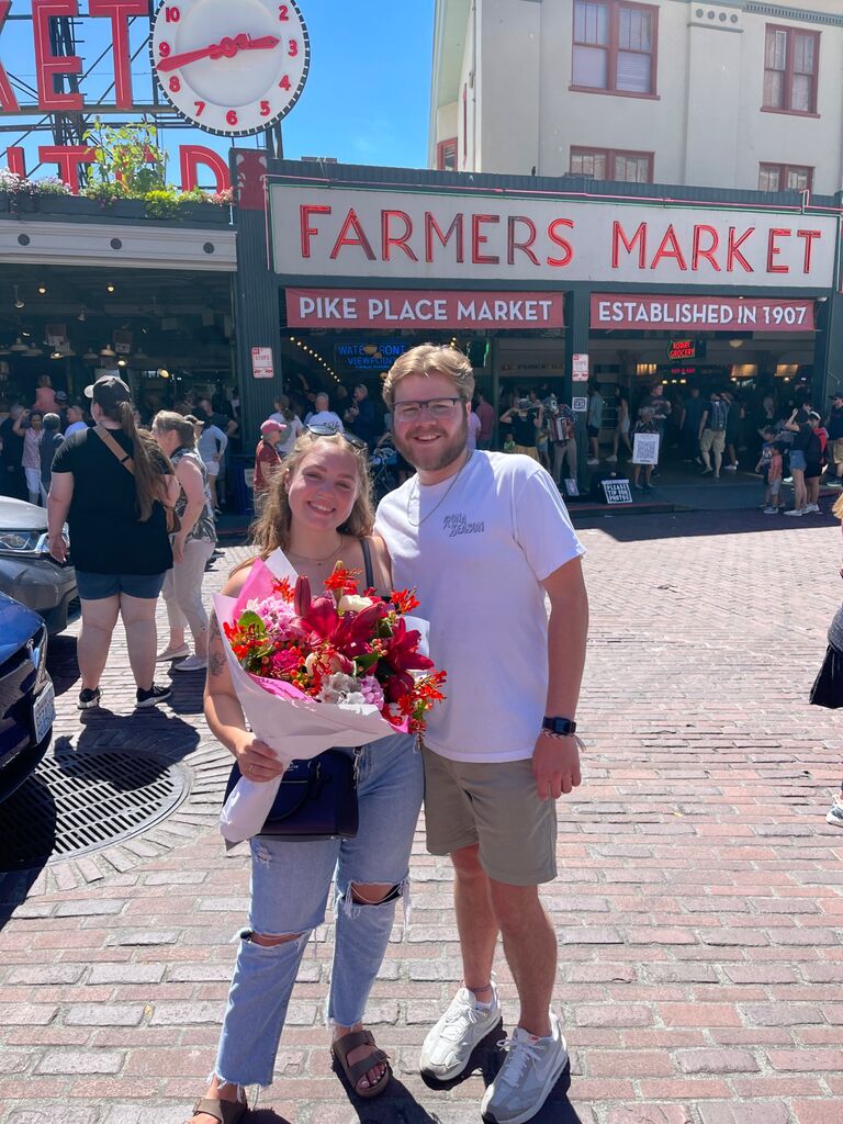 Visiting Adrienne's family and went to the Farmers Market