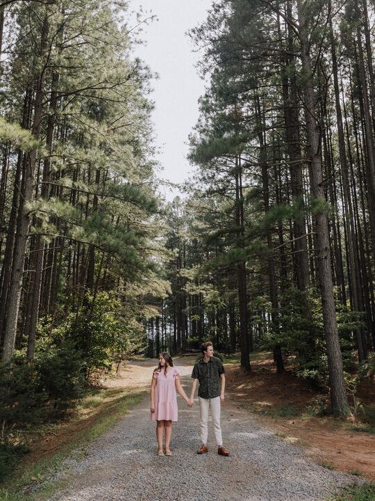 The best day of our lives (so far)! We drove down to Watermarks Camp where we attended our young adults retreat for a "photoshoot" with Max's friend from college. On the way, he got a call from "Jared Jewelers" and appeared panicked—so I thought there was no way he was proposing this day...
