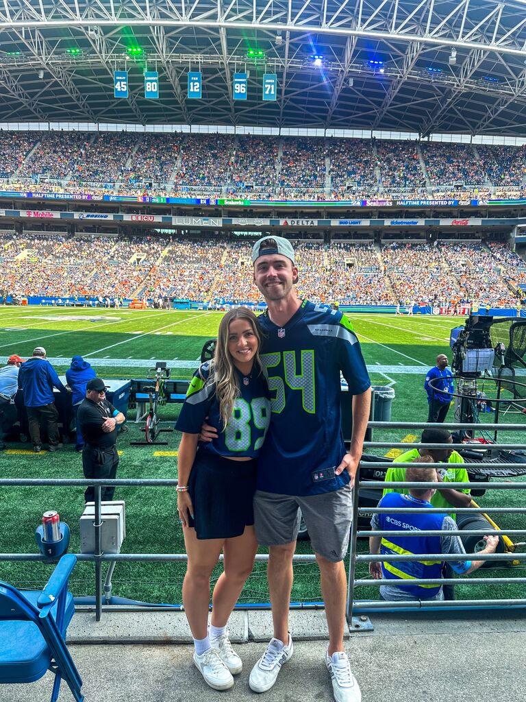 Seahawks game after going to the most beautiful wedding!