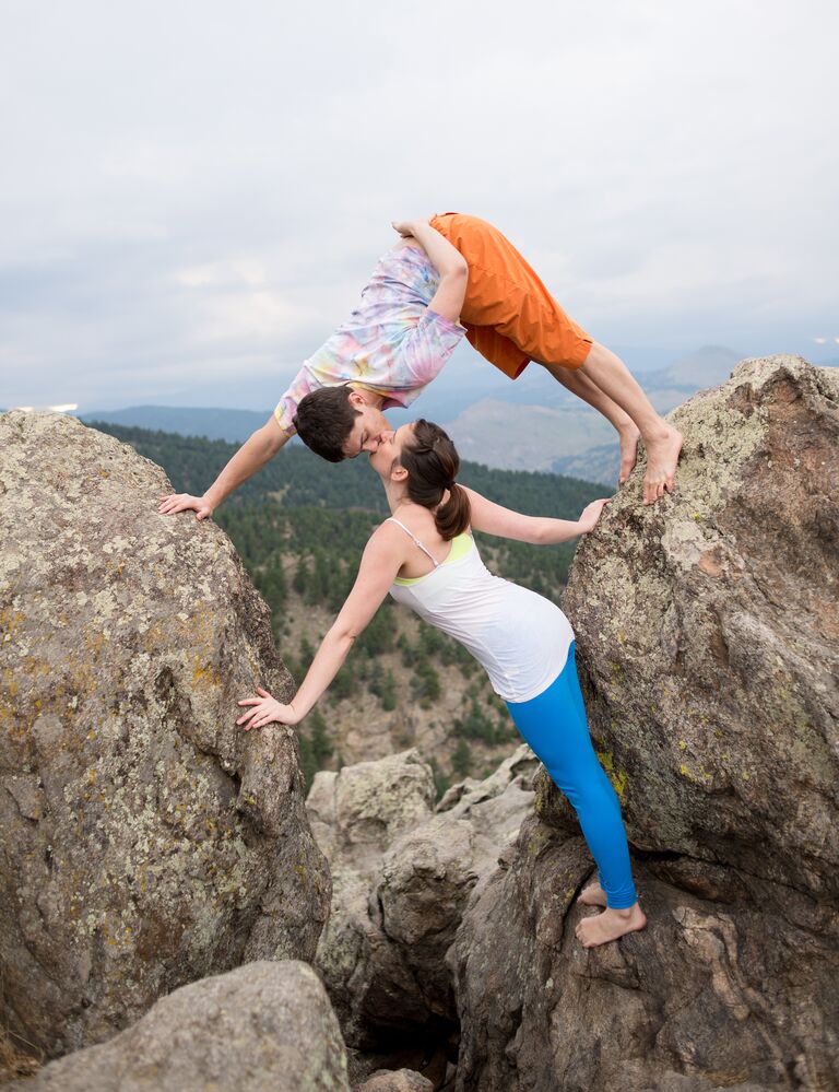 Acro yoga engagement photography