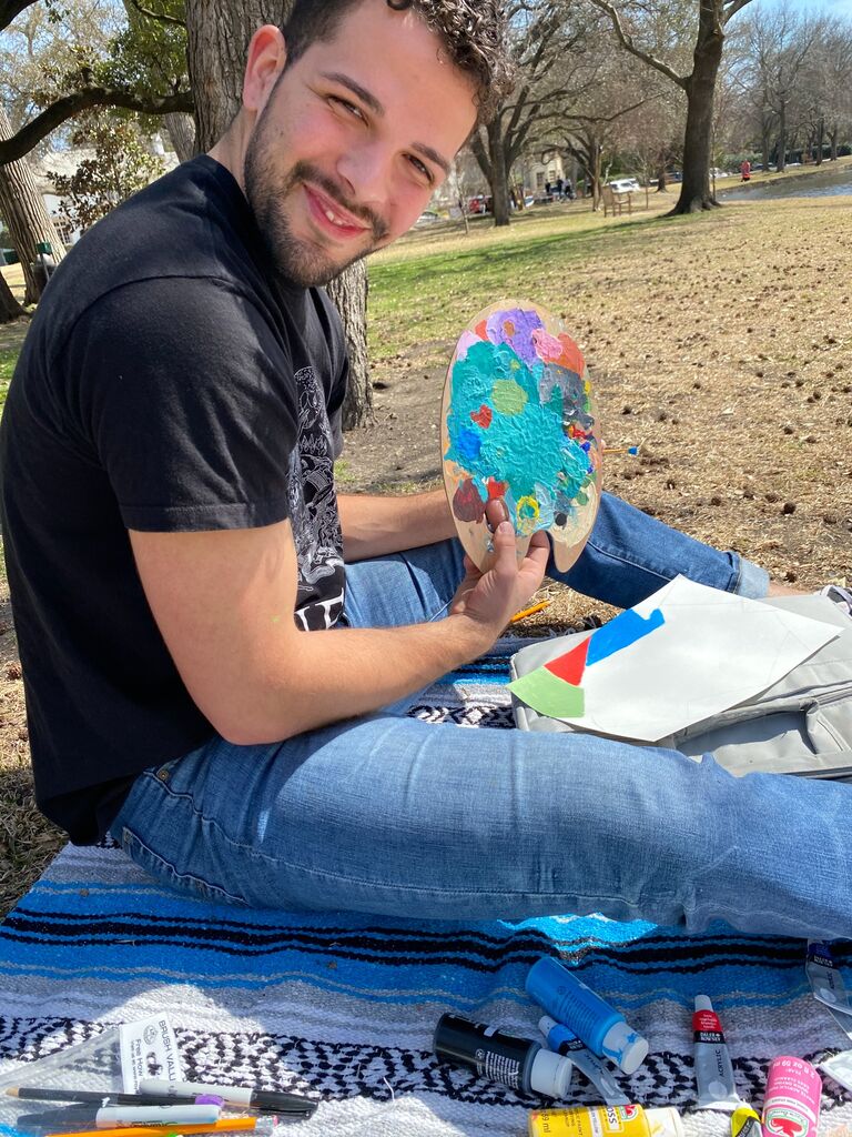 One of our first dates getting to know each other! Picnic & painting