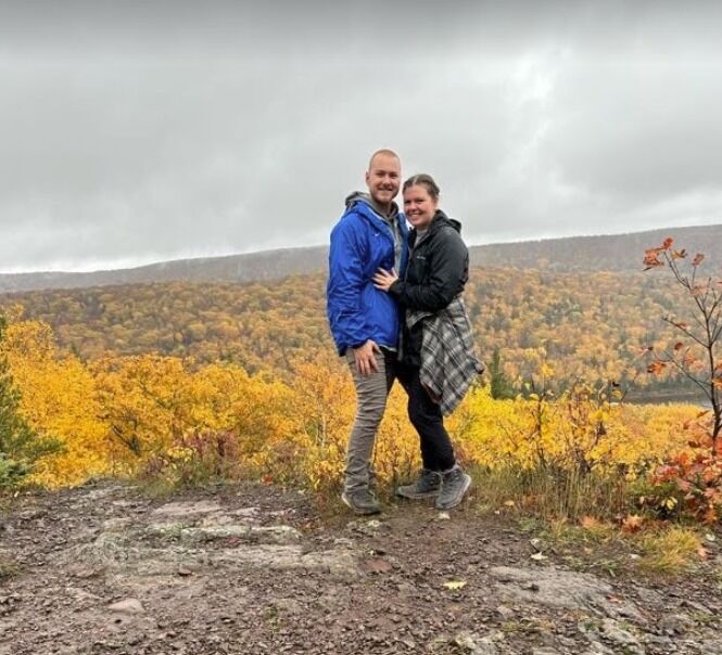 In October, we went to the upper peninsula of Michigan for the first time together. It rained all weekend but the fall colors were beautiful at Lake of the Clouds State Park.