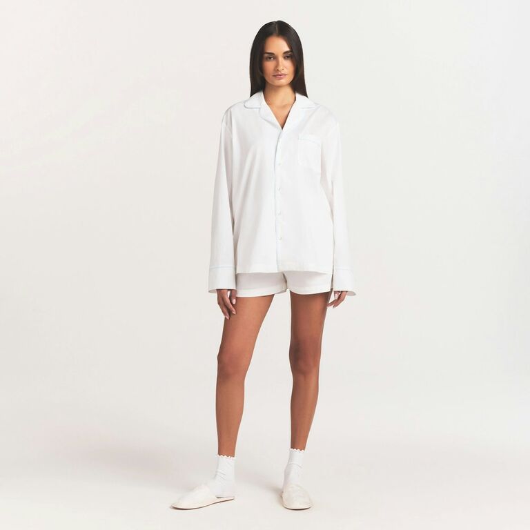 Cotton poplin long sleeve and boxer set from SKIMS