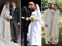 Princess Claire's wedding dress; Prince Harry and Meghan Markle's wedding; Princess Salwa Aga Khan's wedding dress