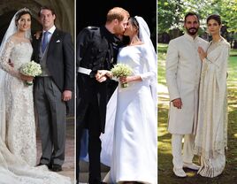 Princess Claire's wedding dress; Prince Harry and Meghan Markle's wedding; Princess Salwa Aga Khan's wedding dress