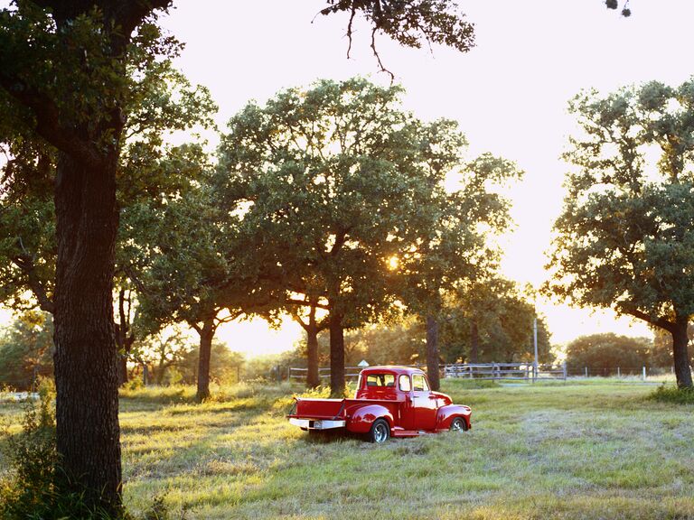 A sunset over a field in Fredericksburg, TX.