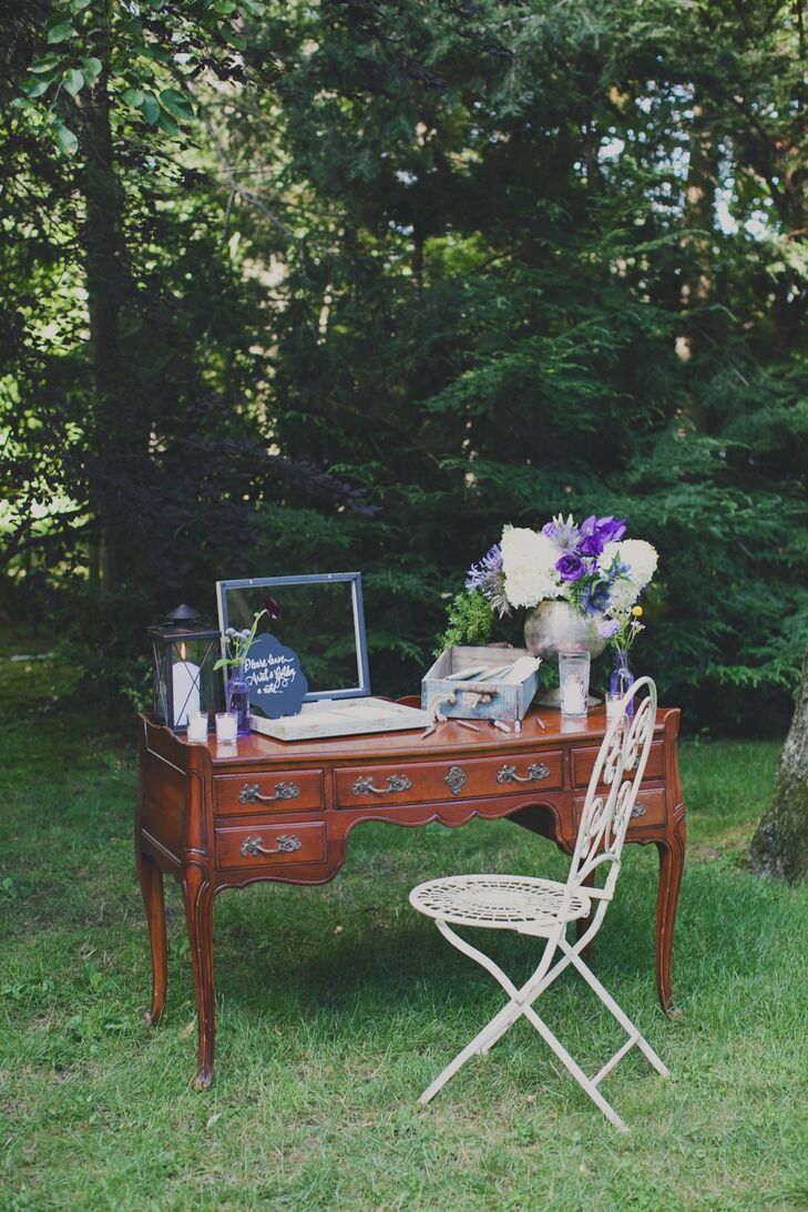 Grandmothers Desk Guest Book Station - 