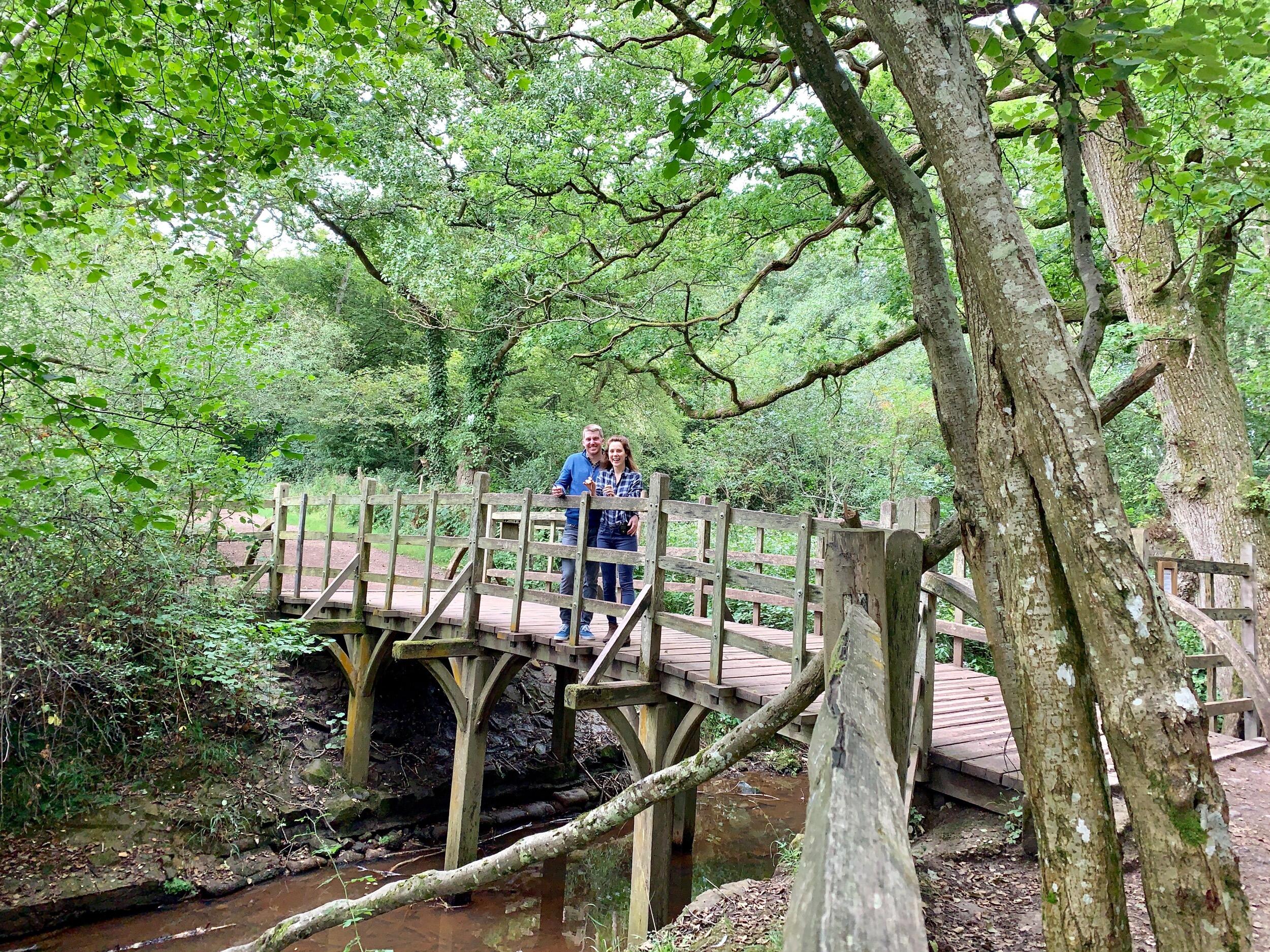 Playing 'Pooh Sticks' on the bridge in Ashdown Forest, UK, where the Hundred Acre Wood from Winnie-The-Pooh is based on!