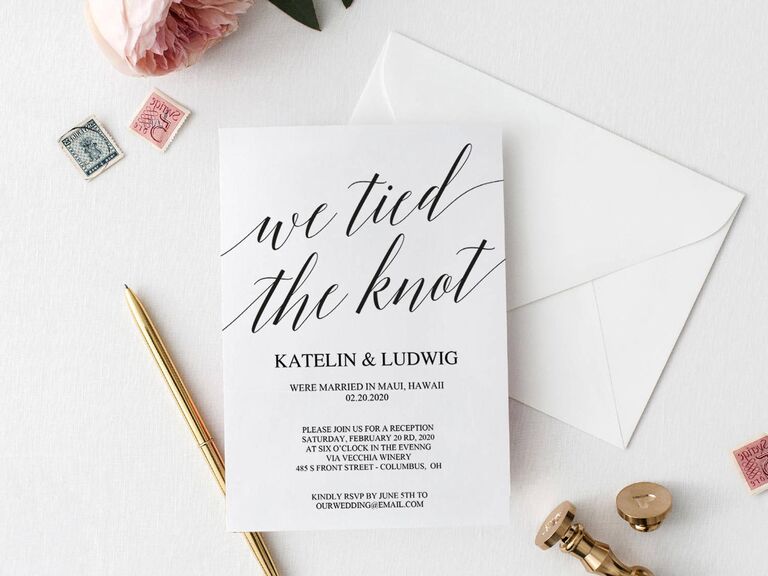 Sweet Paper Weddings printable We Tied the Knot cards