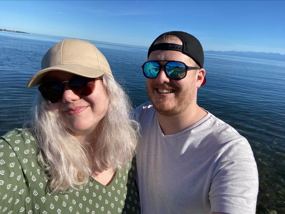 Nearly made it for Natasha to meet my mom for the first time! This is our ferry ride over, after a whole 3 hours or less of sleep!