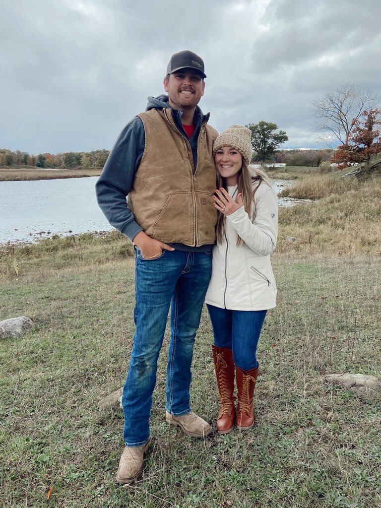ENGAGED! At Max's favorite place... Gpa/Gma Emerson's little slice of heaven