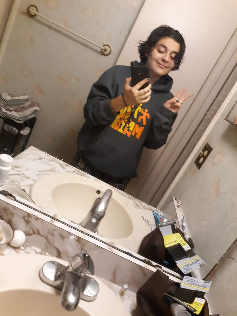 The day after our first date. Of course, the first thing Jasper did was steal Nick's hoodie.