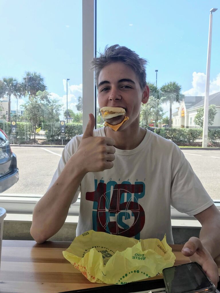 This was from our first date. We got Mcdonald's breakfast in the morning and later on we went ice skating! Unfortunately, I only have videos of us skating so this picture will sum up the day.  After ice skating we went to the beach to look at the stars, and we saw a shooting star! I guess our wishes have come true since then!