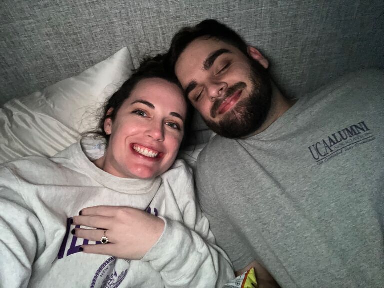 One of our first dates, we laid in bed talking to each other until the morning.