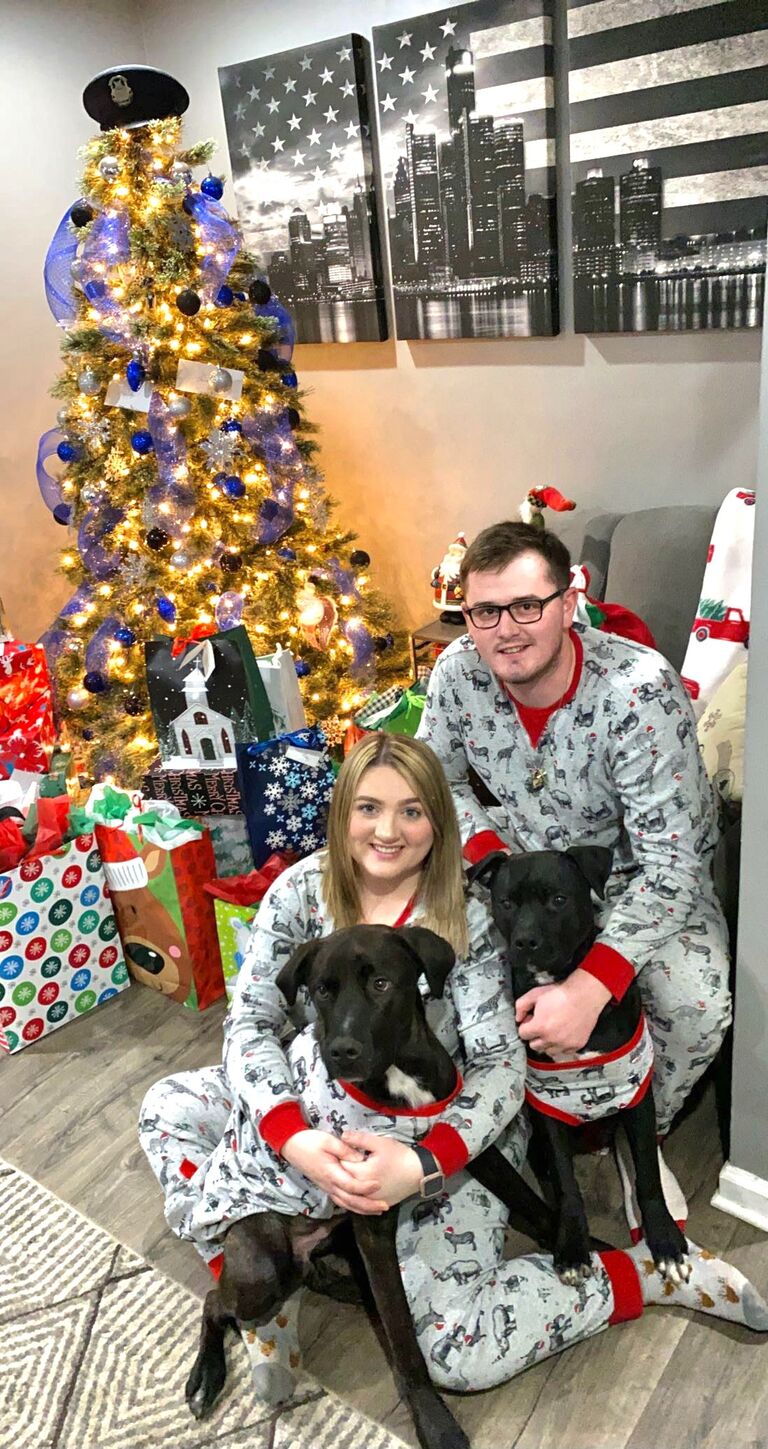 After dating for 2 years, they purchased their first  home and not long after they got their fur babies Bruce and Bane. Things were getting real serious!