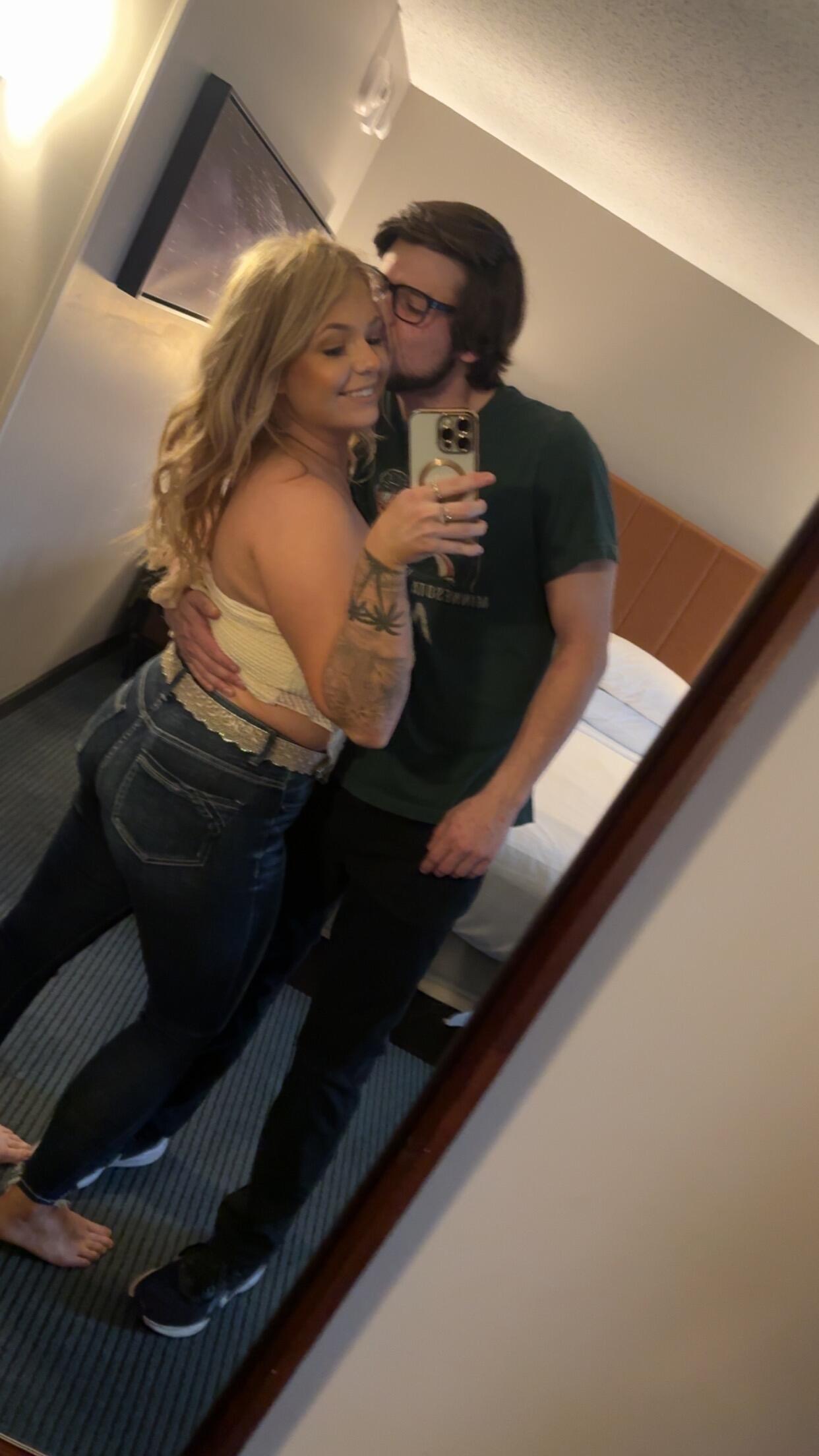 Our first concert together was Kenny Chesney. Fun fact: we weren’t even supposed to stay at the hotel we're in where this picture was taken. The other place ghosted our third-party booking and gave us the cold shoulder. But thankfully, we still made it just in time. 