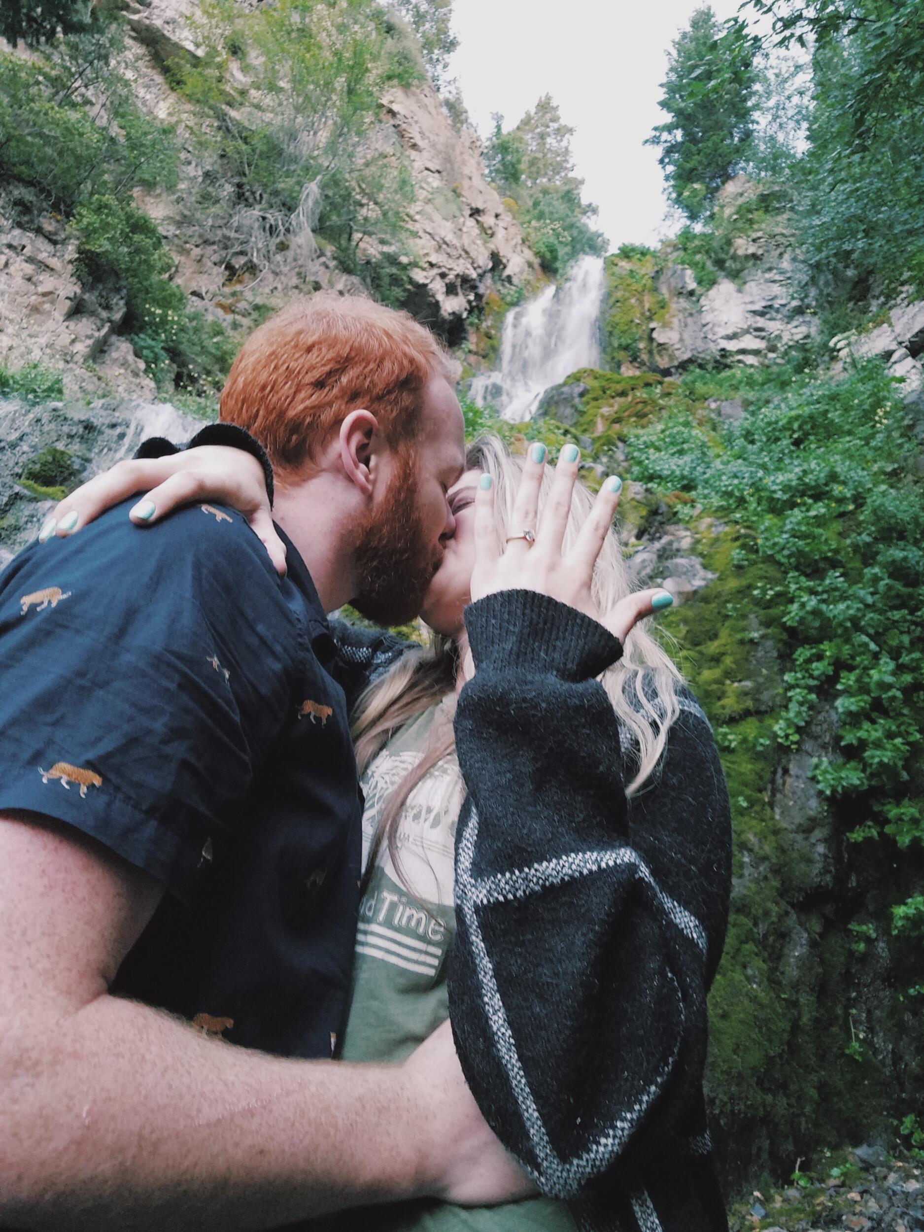 Officially engaged! 

Aaron took Matisse on a scavenger hunt that ended at this waterfall. She was so surprised!

P.S. Aaron MADE the ring box that he proposed with.