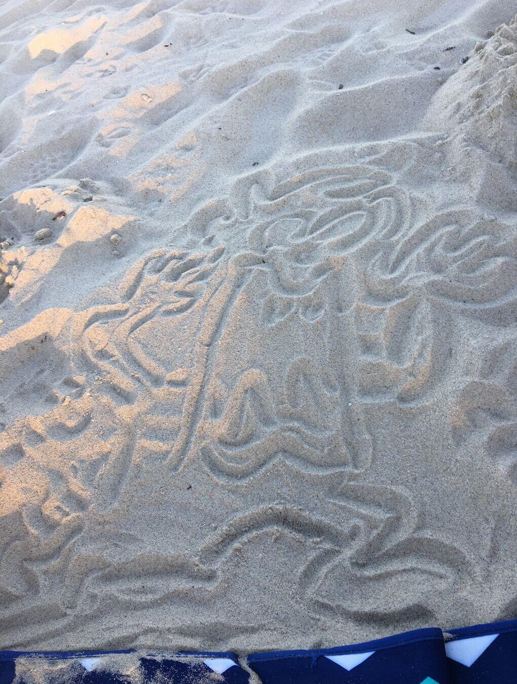 Rehearsing our drawing abilities at the beaches of Spring Lake where the shore is our favorite destination