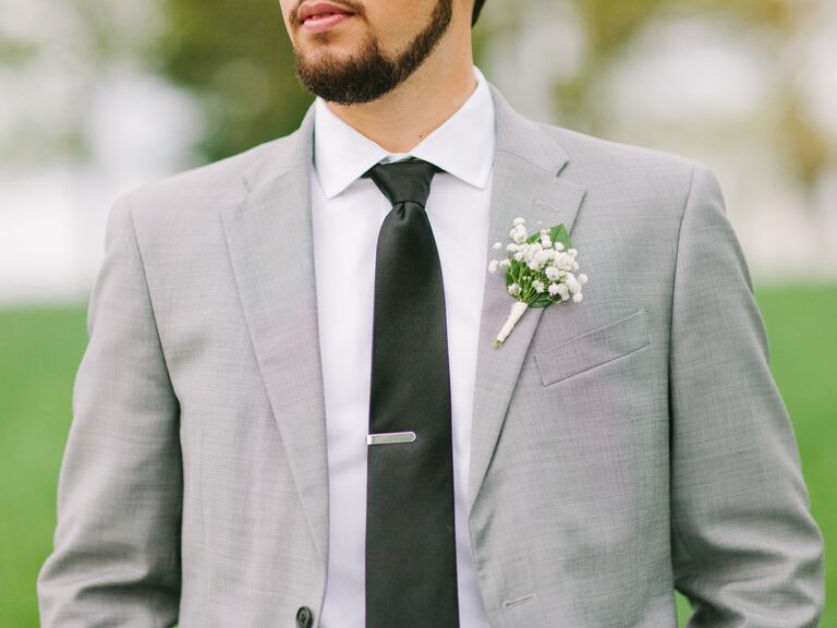 Baby's breath boutonniere