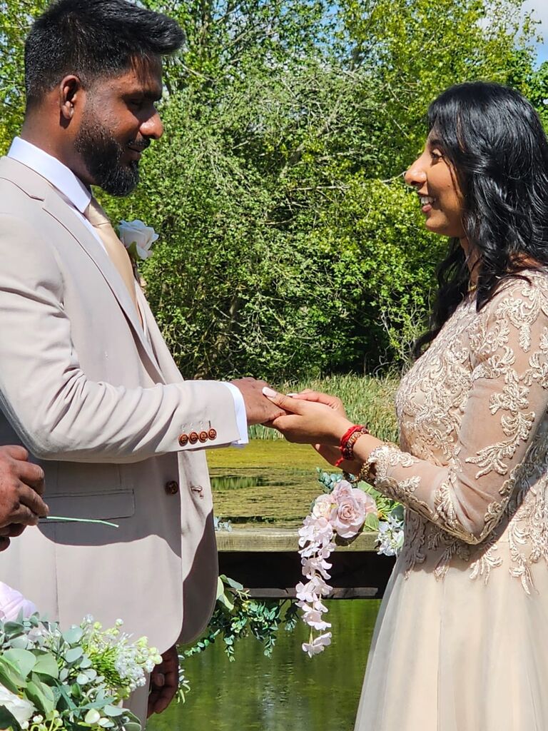 The moment we both said our vows 