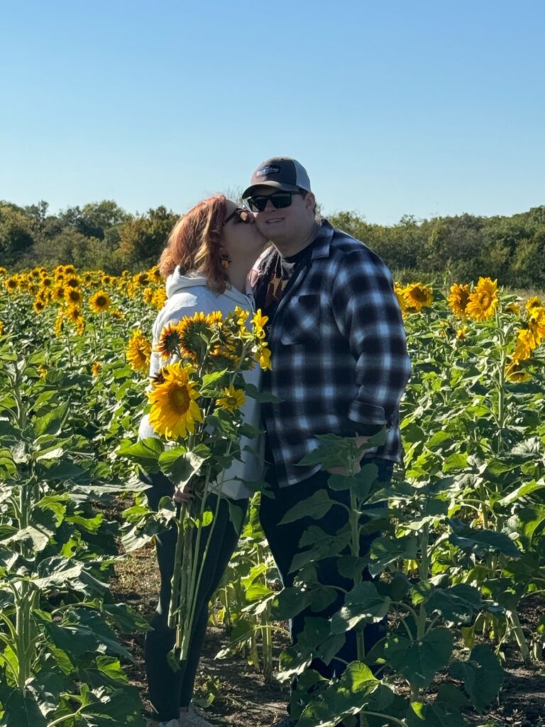 Cambridge,IA. Katherine didn't want to go to a pumpkin farm but now she loves it.