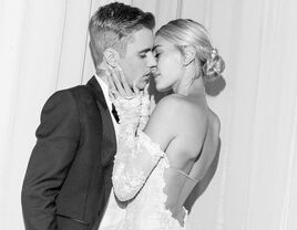 Hailey and Justin Bieber on their wedding day