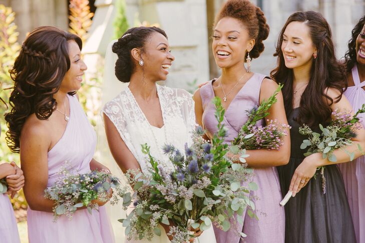 purple gray bridesmaid dresses