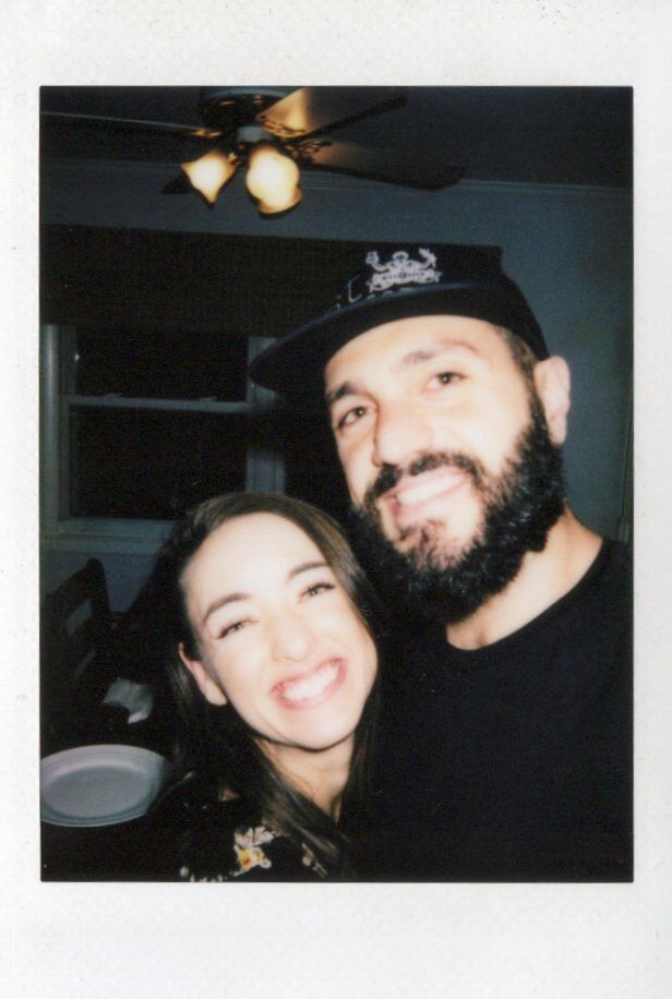 Our first photo together. Matt had his pandemic beard...