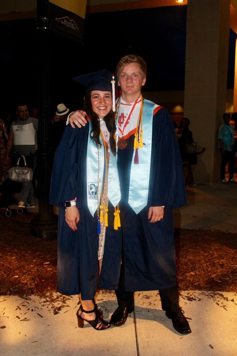 Rylie and Oscar at their high school graduation.