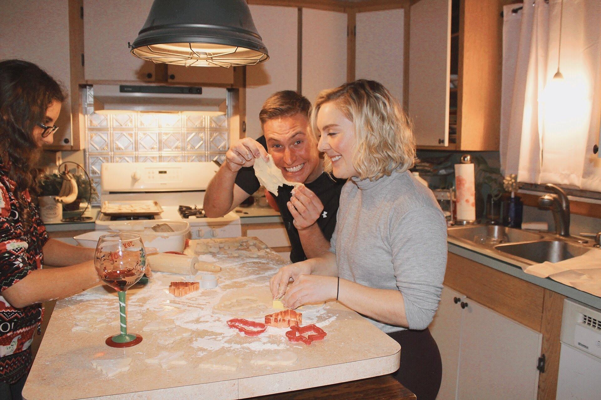 Christmas 2018...making Christmas cookies at Darienne's parent's house with her mom and cousin Panya May. 