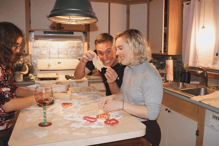 Christmas 2018...making Christmas cookies at Darienne's parent's house with her mom and cousin Panya May. 