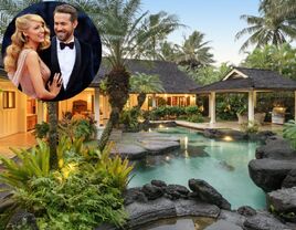 Luxury Hawaiian home rental; Inset: Blake Lively and Ryan Reynolds