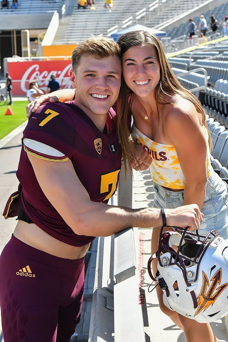 Cheering Ethan on for his last spring game before Tommi left to K-state! 