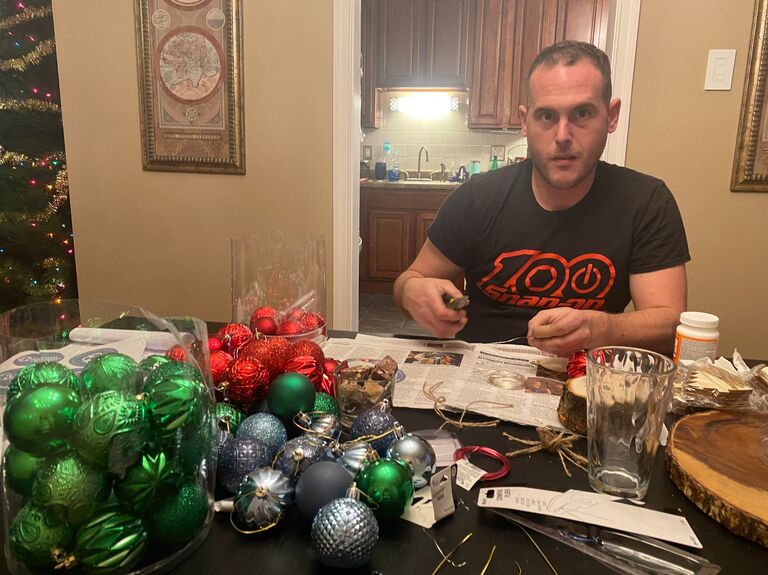 Making ornaments together