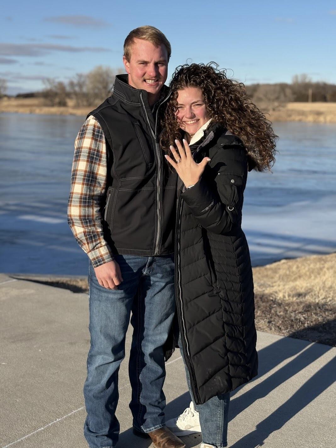 6 years later, Anna's dream came true. She got to see her favorite person down on one knee- a scene she had been dreaming about since junior year. 
We had plans to go to eat at Erickson with a group a friends. On the way up there, the boys said they were hoping to go icefishing at Pibel lake, and wanted to check out the ice. Anna, totally believing it, didnt think anything of it. When she turned around, there he was, asking her to marry him. Best Day Ever! So Far! Until March 7th!