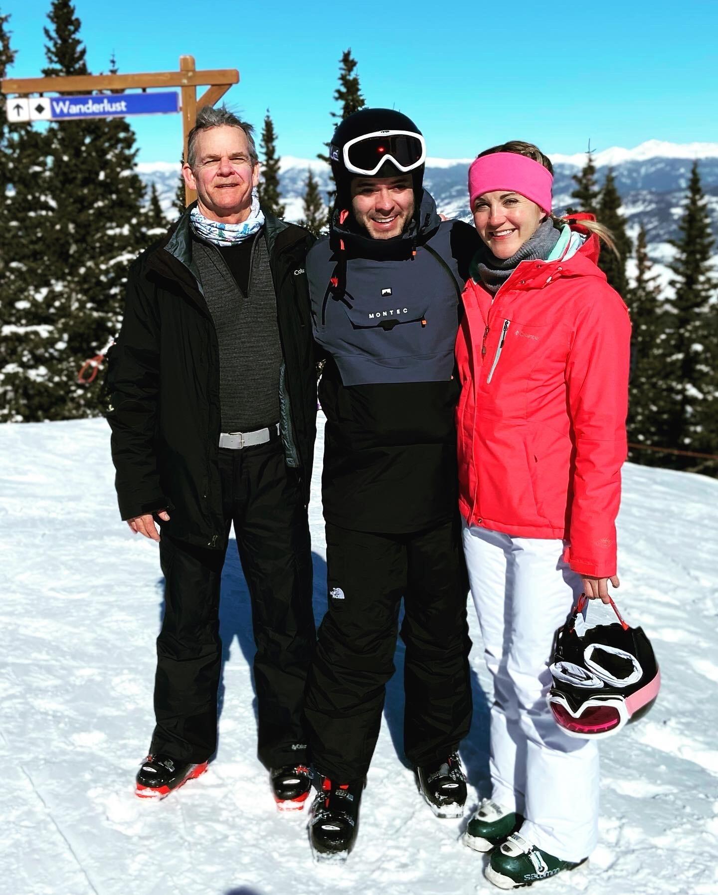 James' first time skiing with the Marcom's!
