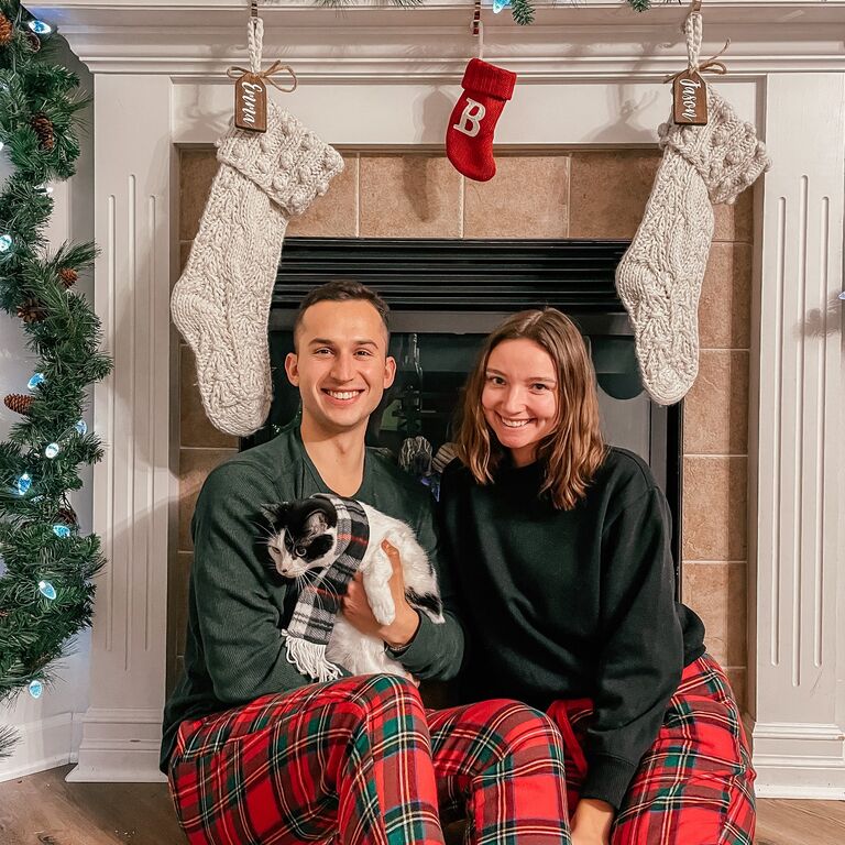 First apartment together along with their cat Blue