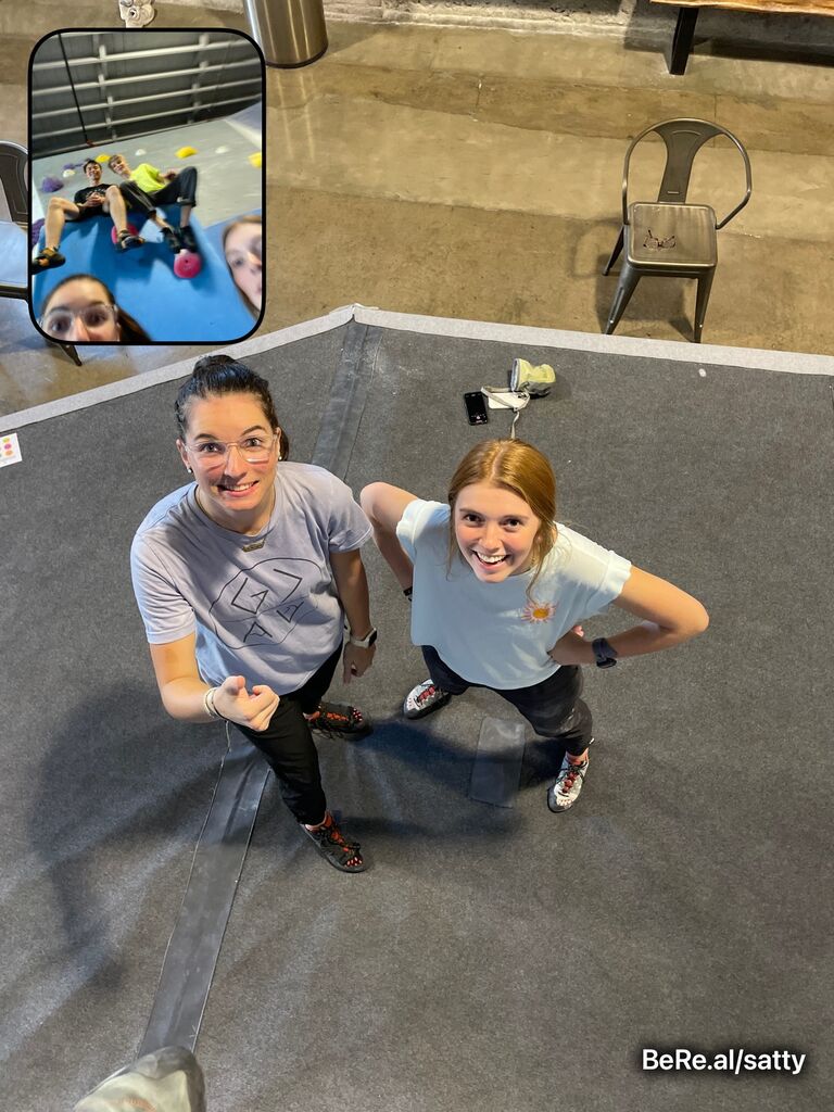 The day we met! 
A group of mutual friends went rock climbing together after church. Aidan was very persistent on getting "everyone's" phone numbers, to which he was successful. 