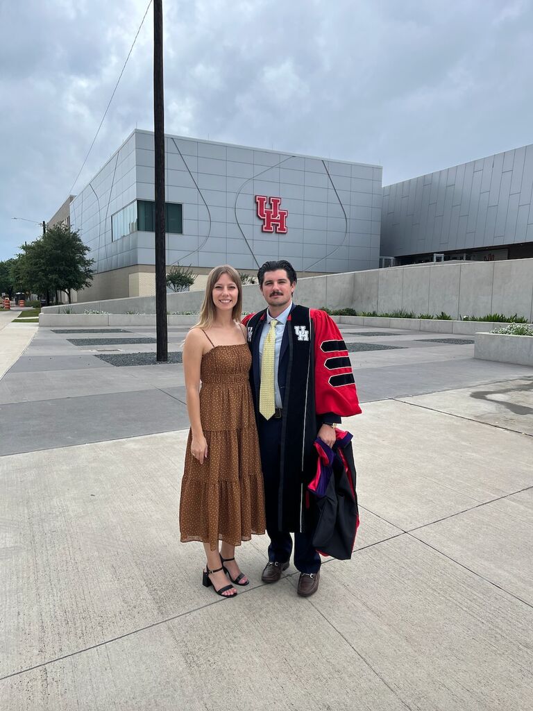 In the Spring of 2023 Austin and Taylor again graduated within days of one another.  While this time they graduated from different programs, they did so together.  During the Summer of 2023 Taylor worked for a venture capital fund while Austin freeloaded and spent his free time studying for the Bar Exam.  By the Fall of 2023, both had begun their new careers, Taylor as a consultant at McKinsey & Co., and Austin as an Intellectual Property Attorney at Patterson+Sheridan. 