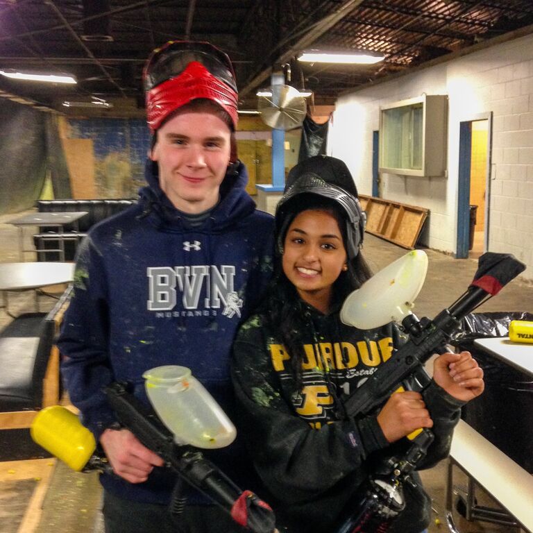 Instead of going to the school dance, our group of friends planned dinner and a game of paintball!