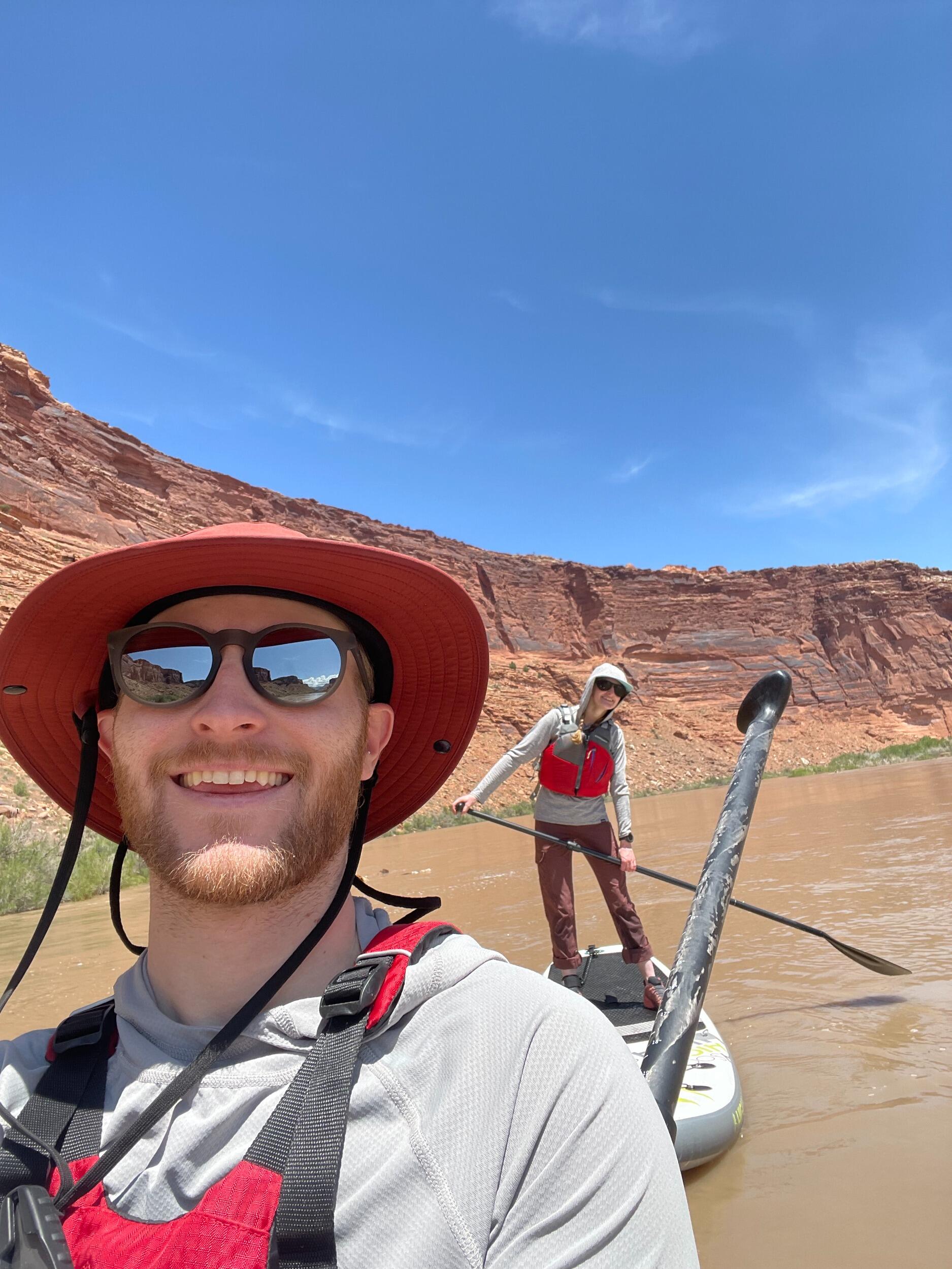 Exactly one year later we are back in UT trying something new. We spent the day paddle boarding down the CO river. We have spent many days since on the river together. 
