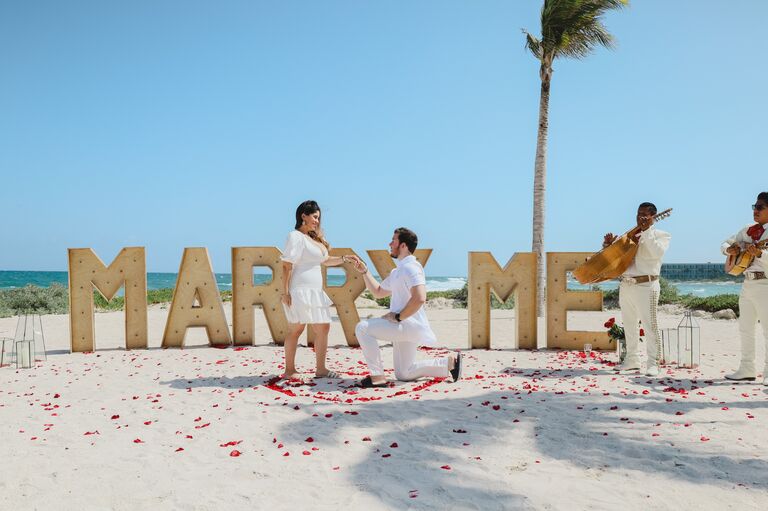 Engagement Proposal in Tulum Mexico, She said YES!