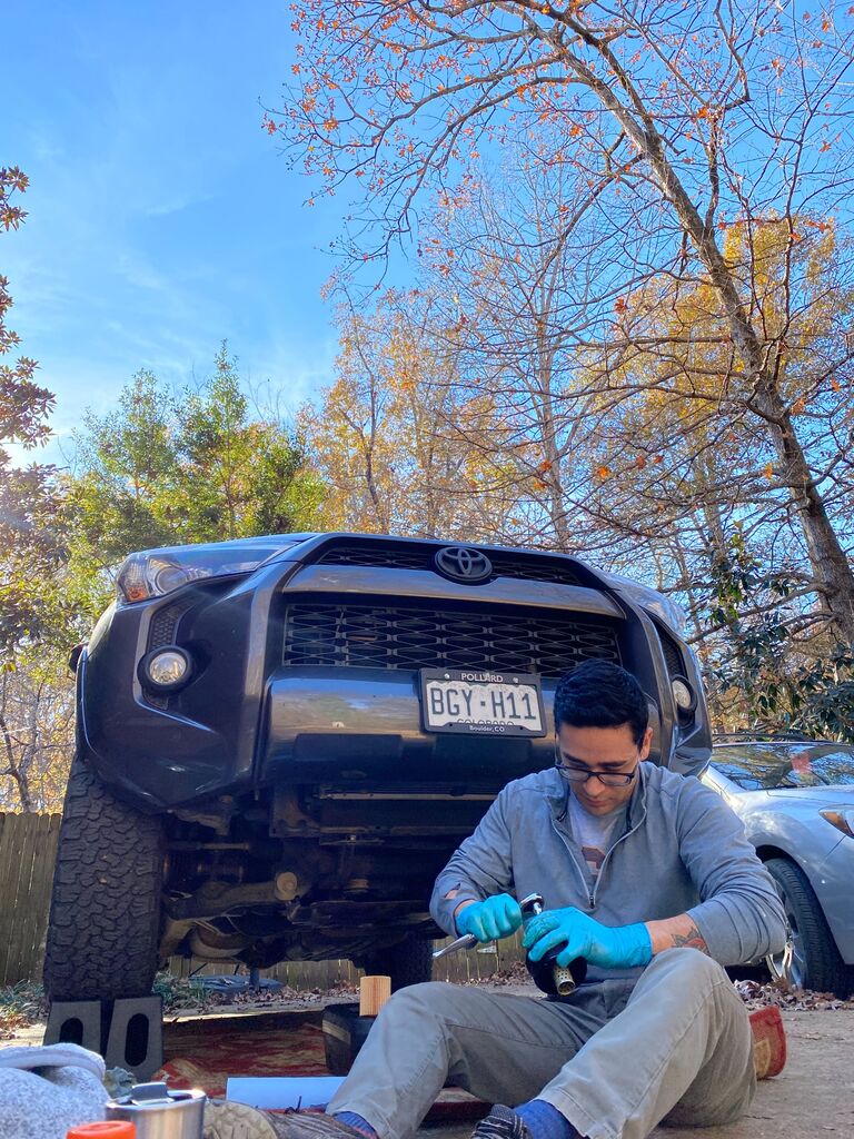 Mike's free oil change service!