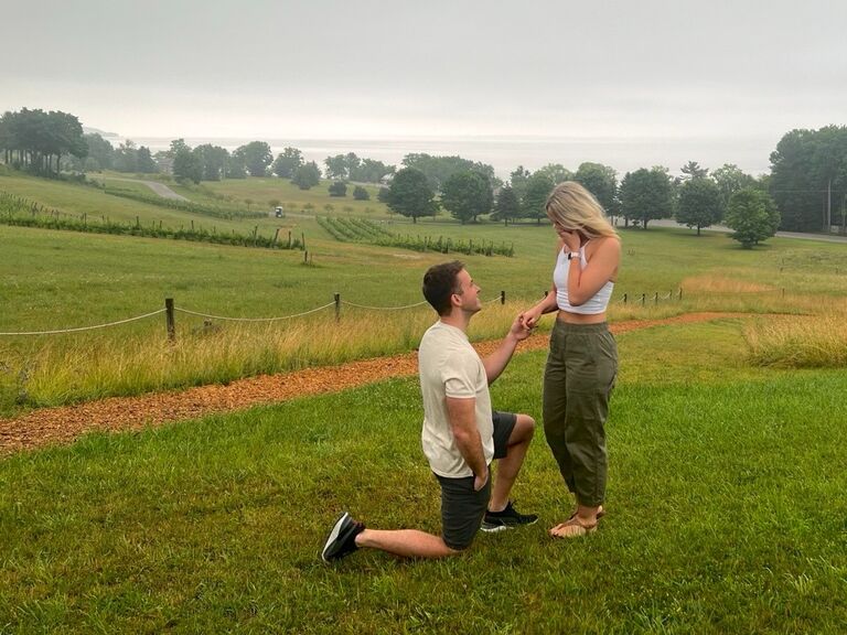 AJ proposed to Taylor at Mari Vineyards in Traverse City on the morning of June 22nd.