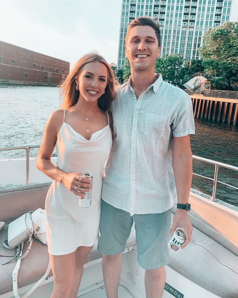 First time on the boat where we had our engagement celebration