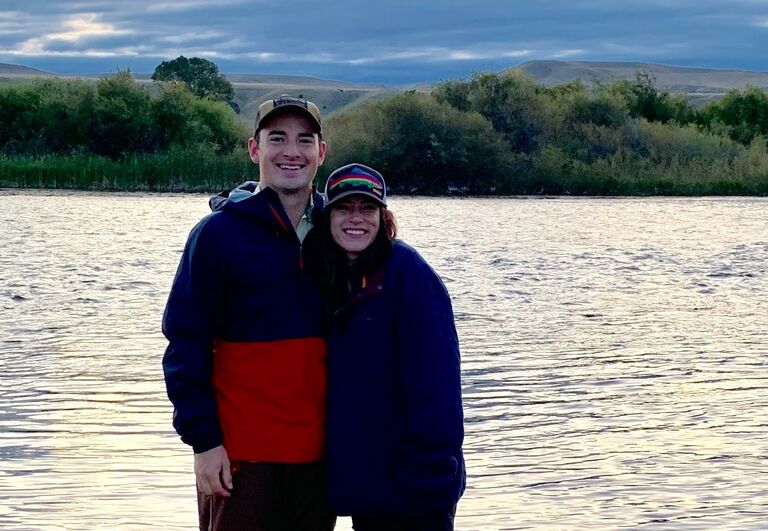 Haydn and I met at a college party that we were both reluctant to go to at first. Little did we know that it would be one of the best things we'd ever be dragged to.  After the party we ran into each other again and I could no longer leave anything to chance. I found Haydn online and messaged her to see if she'd like to go fishing. To say the least I was hooked. - Nate