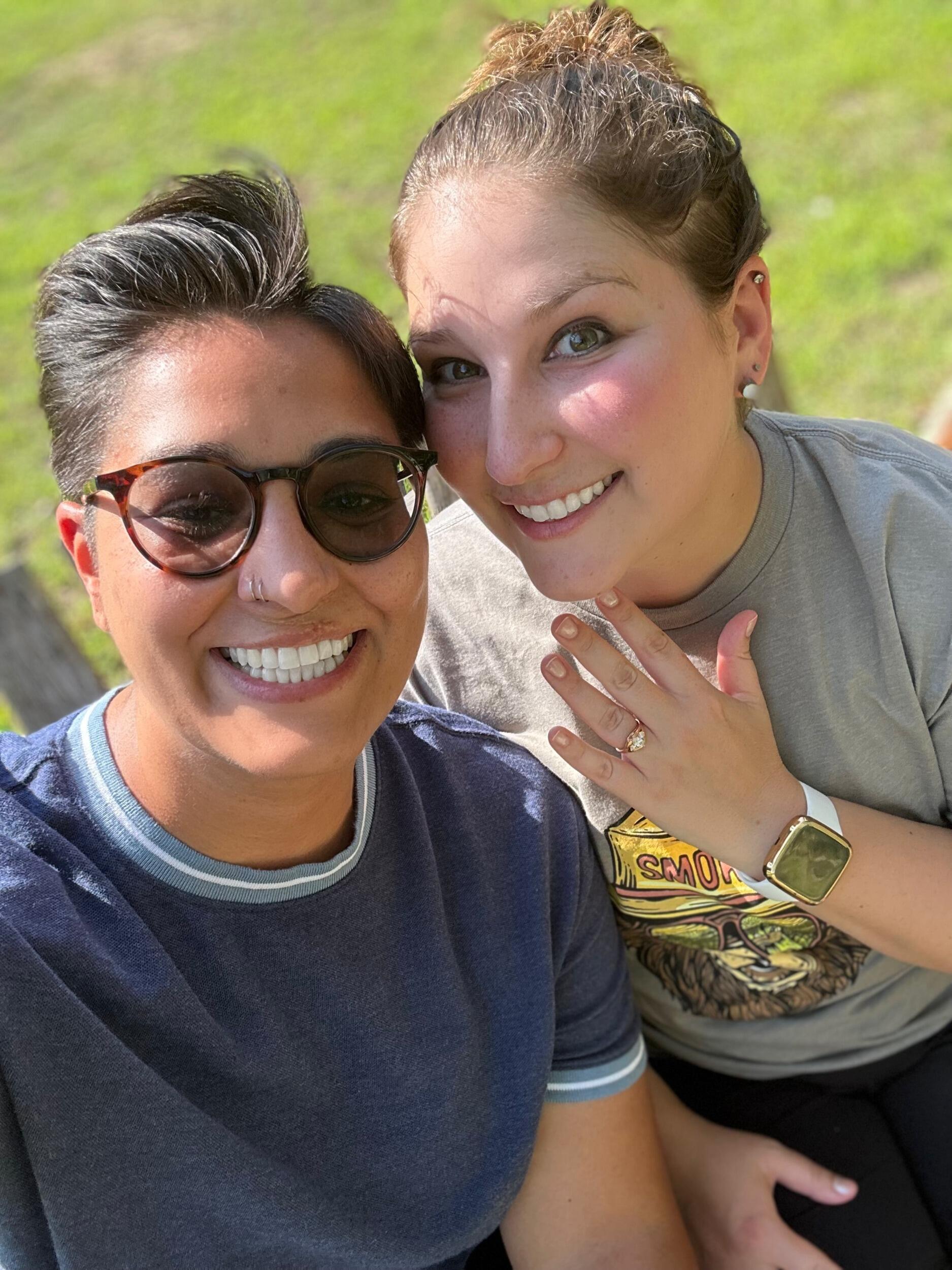 Our first picture engaged: Fredericksburg, VA KOA camping trip.