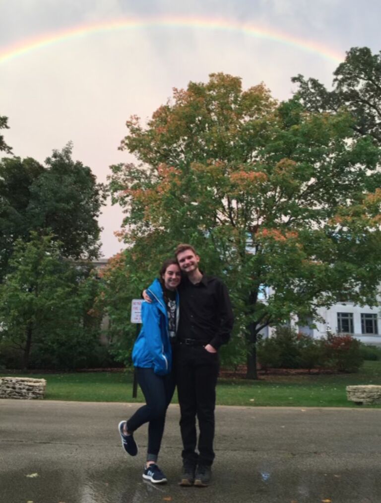 Life at Northwestern was marked by weekly Wsports Wednesday dates and LOTS of theatre - Josh continued performing on stage, and Alexa started stage managing and producing. 
We were so delighted to see a rainbow right after Josh finished his weekend of performances in Macbeth!